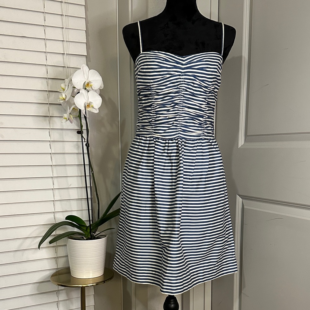 Navy and White Ralph Lauren Striped Dress